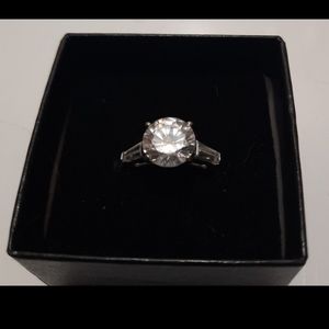14k white gold stamped high quality CZ 2 carat size 8